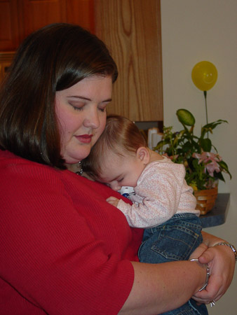 Aunt Catherine and sleeping Ella