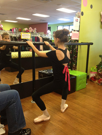 Getting fitted for 1st pointe shoes at Releve