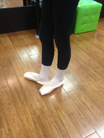 Getting fitted for 1st pointe shoes at Releve