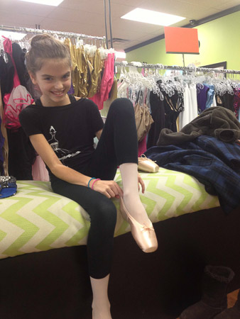 Getting fitted for 1st pointe shoes at Releve