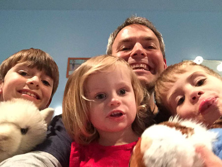 Uncle Andrew with Jonah, Eddie, and Penny