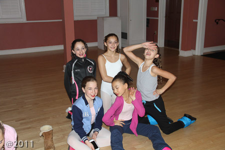 Posing for pictures backstage