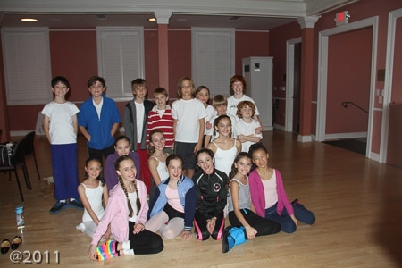Posing for pictures backstage