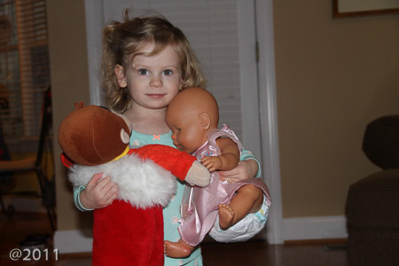 Penny with Curious George and Baby Doll