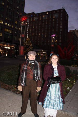 Downtown Clara at ice rink with Gage 