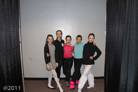 Posing with the party girls