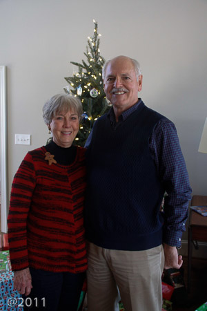 Connie and Donald at the Wilson Warrens' house for Christmas