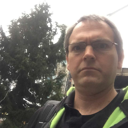 Downtown Andrew is not impressed with the straggly tree 