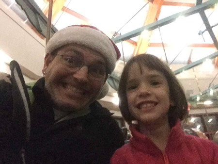 Andrew took Jonah, Noah, and Audrey to Holiday Express at Pullen Park 