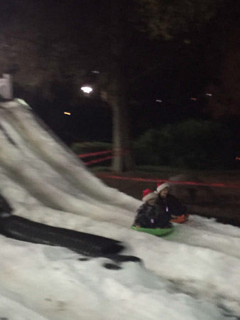 Andrew took Jonah, Noah, and Audrey to Holiday Express at Pullen Park 