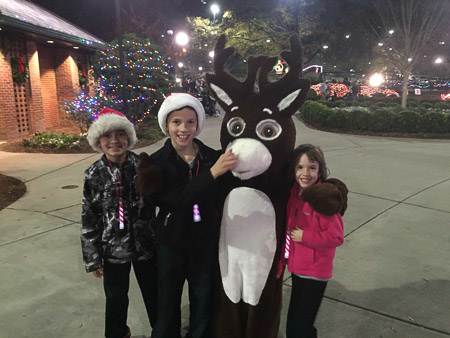 Andrew took Jonah, Noah, and Audrey to Holiday Express at Pullen Park 