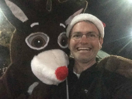 Andrew took Jonah, Noah, and Audrey to Holiday Express at Pullen Park 