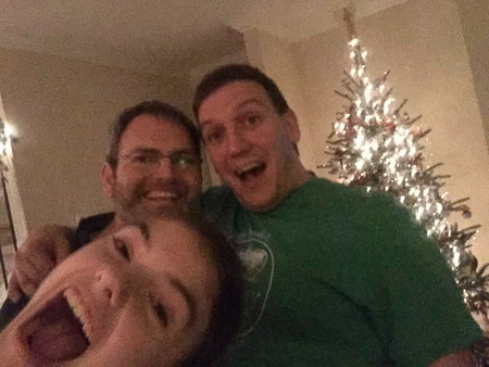 Ella photobombing Andrew and Joe 