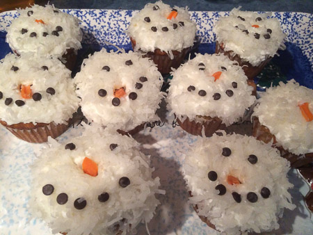 Snowmen cupcakes