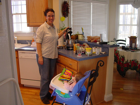 Helping Mommy bake Christmas goodies