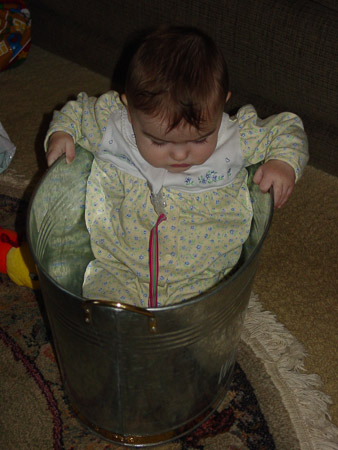 Baby in a bucket