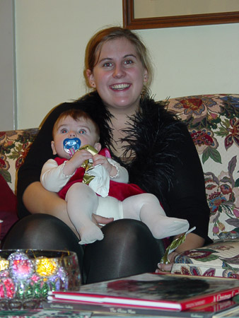 Unwrapping presents with Aunt Katie